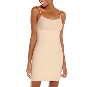 Spanx Small Spoil Me Cotton Slip Dress Beige Adjustable Spaghetti Straps
